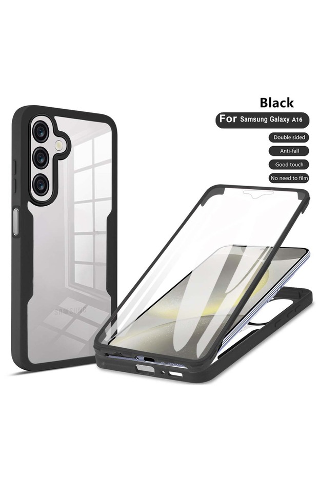 Galaxy A15 Black Anti Shock And Anti Fall 360 Fully Wrapped Phone Case For A16 A15 A14 A13 A06 A05