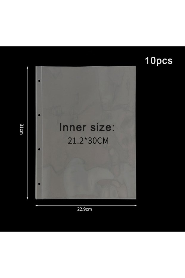 4Holes-1pocket 10pcs A4 Transparent Album Binder Photocards Holder Ins Book For Photo Card Stamp Org