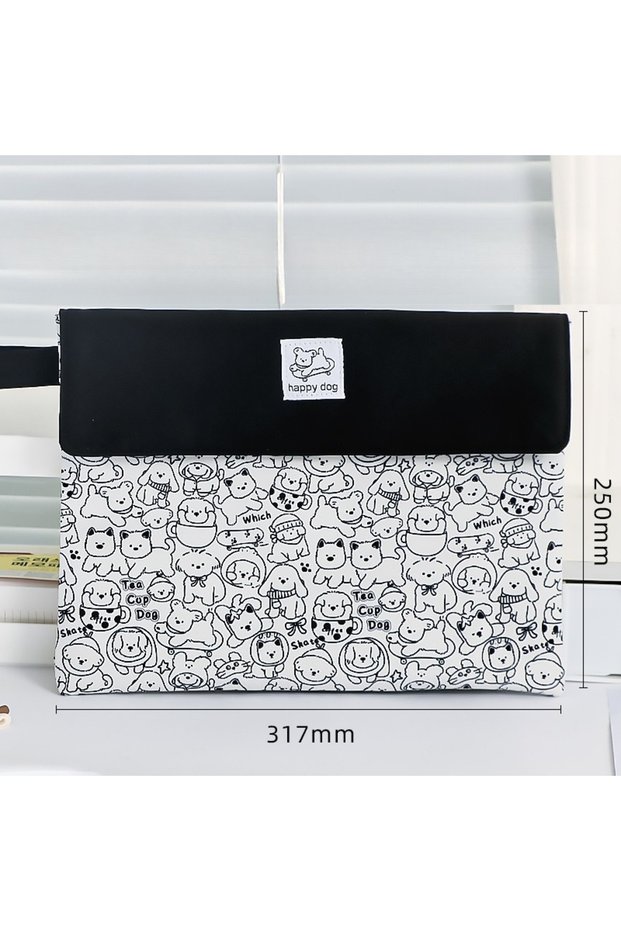 black Kapibala File Bag Student Stationery Bag Cartoon High Appearance Large Capacity Zipper Storage