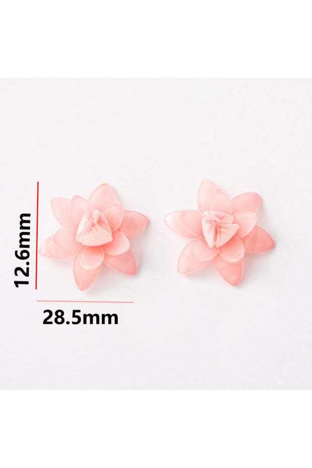 Three-layer 10 Pcs Acrylic Lotus Flowers Lotus Leaves and Stamen Jewelry Accessories DIY Handmade Je