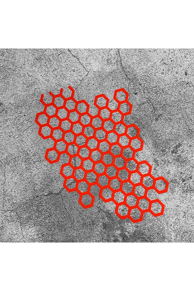 15.4x11.6CM Red 1PC Honeycomb Motorcycle Stickers Waterproof DIY Motorbike Fuel Tank Front Fairing S