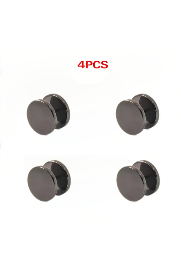 4pcs Black 2/4pcs Seamless Spiral Buckle Clip Cuff Fastener for Fashion Buttons on Sweaters Collars