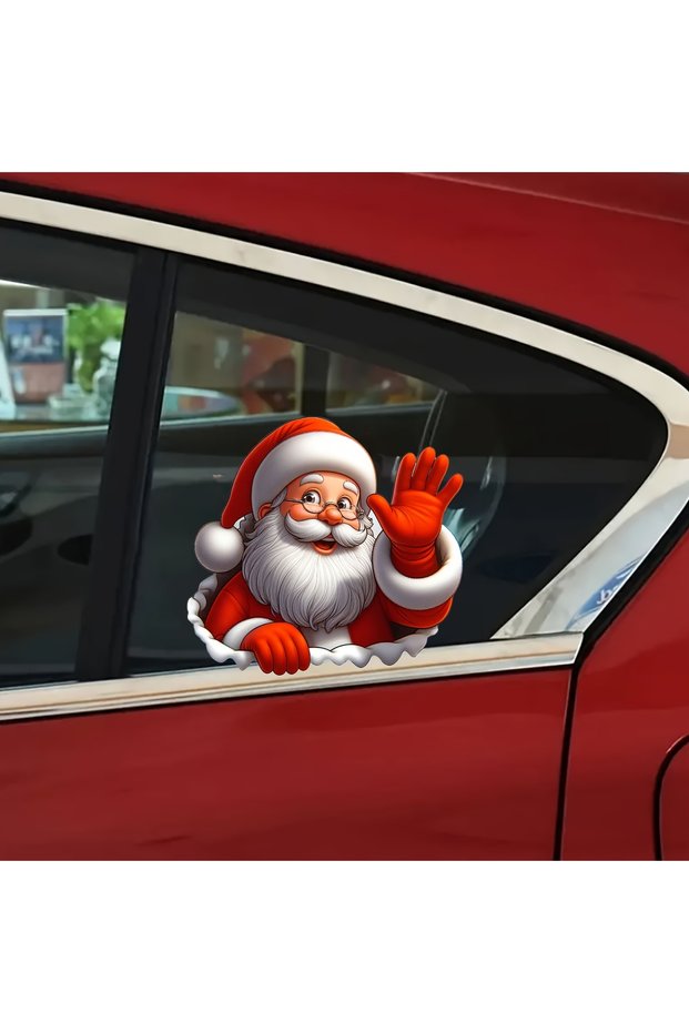 1pc Santa Claus Waving Sticker, 1 Self-Adhesive Decorative Sticker, Suitable for Christmas PVC Cars