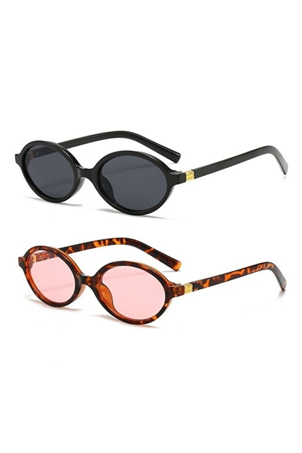 2pcs bg lp 2PCS Y2K Retro Japan Korea Small Frame Sunlasses Female Ins Europe America Gradient Color