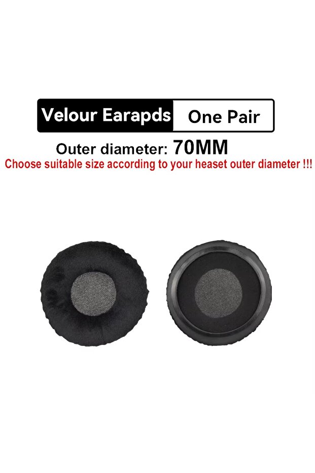 70mm General Velvet Earpads 60mm 65mm 70mm 75mm 80mm 85mm 90mm 95mm 100mm 105mm 110mm Replacement Ea