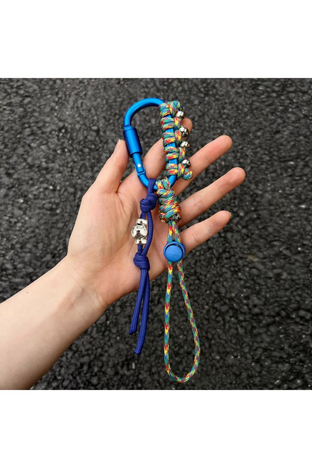 Deep Blue Handmade Creative Mountaineering Key Chain Anti Loss Hanging Rope Outdoor Multi Purpose Ba