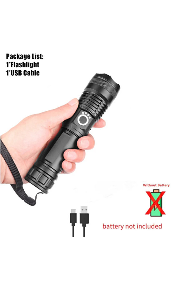 Package A USB Powerful xhp70.2 Flashlight Torch Super Bright Rechargeable Zoom LED Tactical Torch xh
