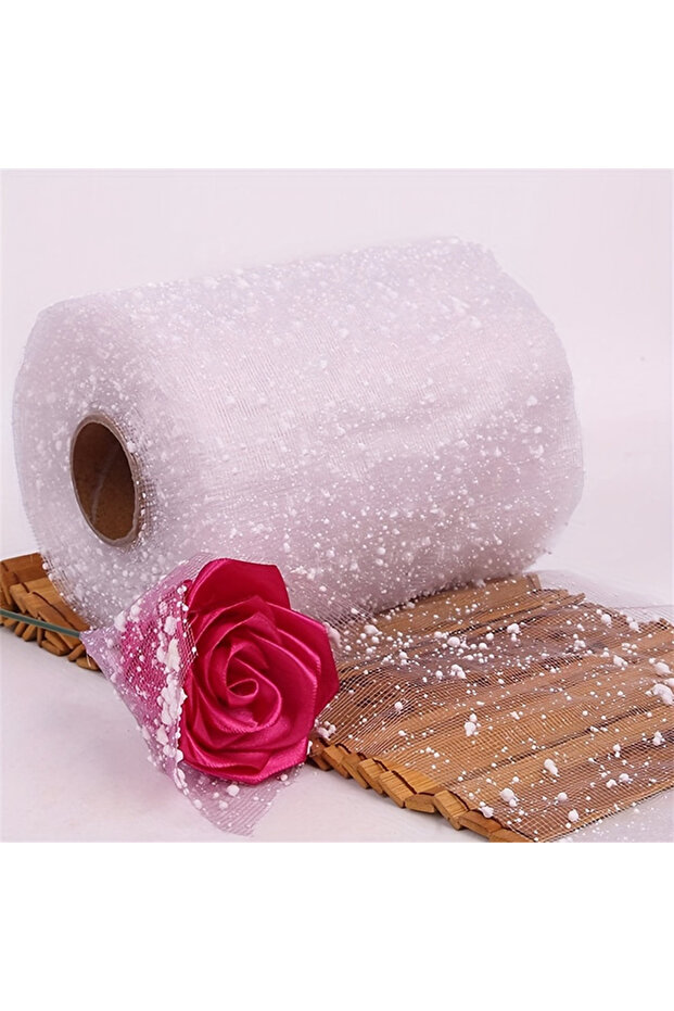 WHITE Handcrafted Silk Ribbon Rose Wrapping Paper - Versatile for Bouquets, Home & Office Decor | Av