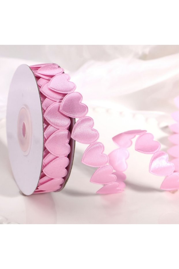 S 1Pc Pink Versatile Valentine's Day Heart Satin Ribbon - 10 Yards Assorted Colors for Gift Wrapping
