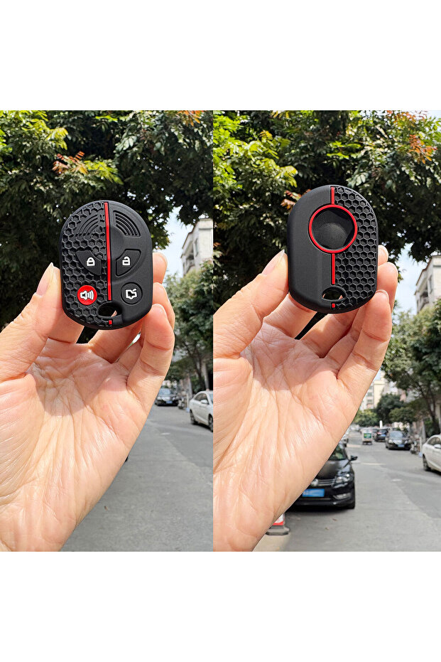 redline 4btns 1pc Silicone Keychain For Ford Escape Fusion Mercury Edge Expedition Explorer V Eske M