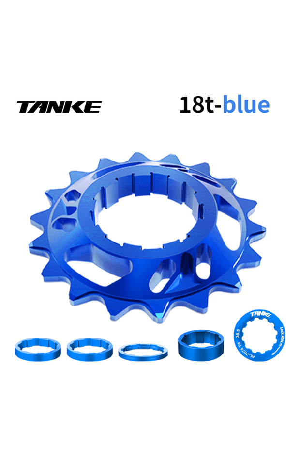 18T blue TANKE-Single Speed Flywheel Conversion Kit,18T,Cassette Cog,MTB Road Bike Sprocket for Free