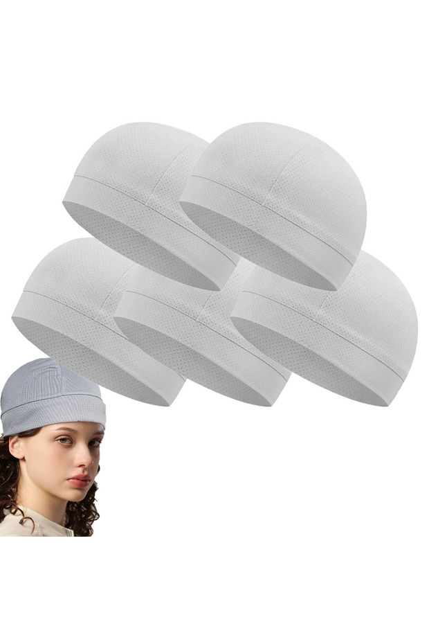 5pcs Grey 5/2/1pc Summer Cooling Skull Caps Helmet Liner Anti-UV Anti-Sweat Wicking Cycling Running