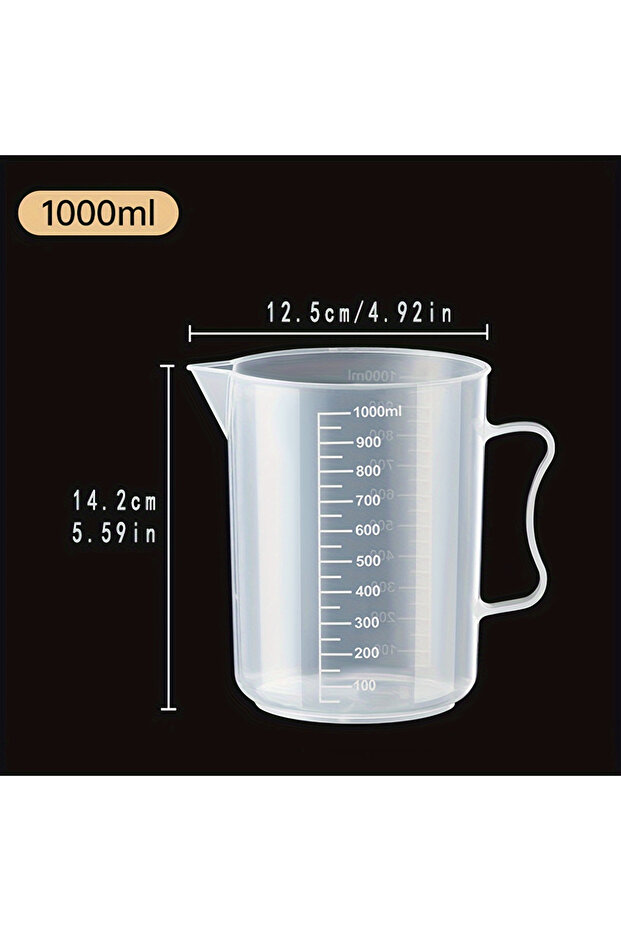 1000ml 1pc Advanced plastic measuring cup - a precise liquid kitchen tool for baking and cooking - d