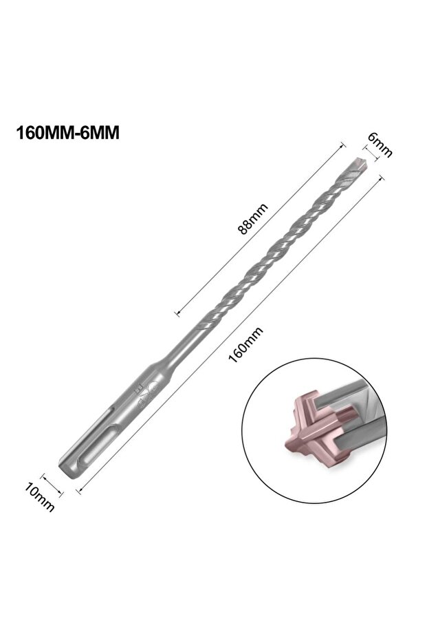 6x160mm 1Pcs 5/6/7/8/10/12mm Concrete SDS Plus Drill Bit 110mm 160mm 4 Cutters Electric Hammer Drill