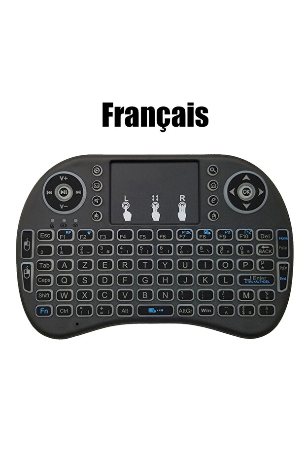 AAA Version French MRSVI 2.4G Mini Wireless Keyboard i8 with Touchpad Keyboard Backlit / Without Bac