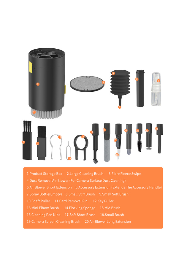 no Q20 black Multi-function Phone Tablet Keyboard Cleaning Kit for iPhone and AirPod headphone Brush