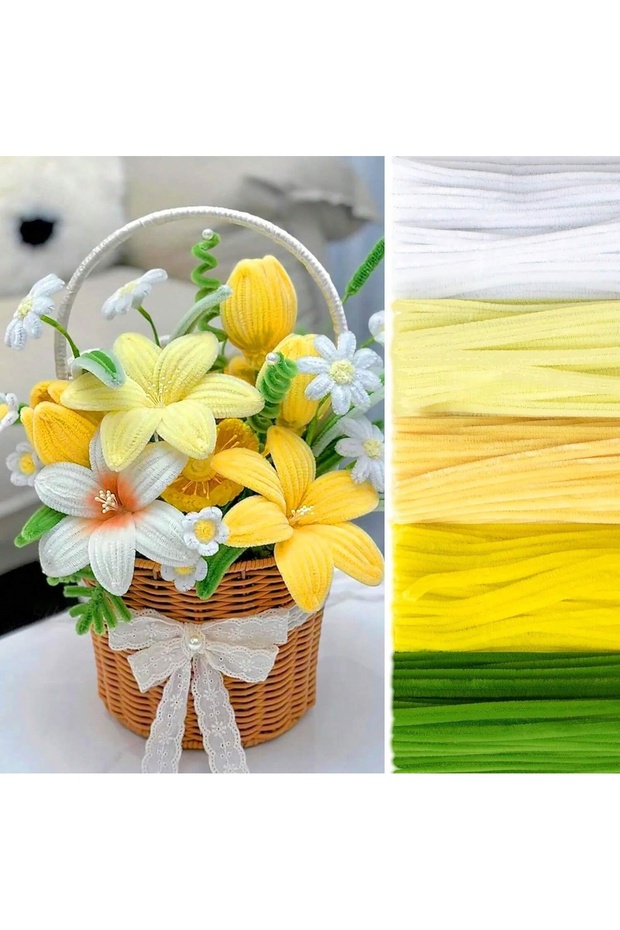 Yellow set 500/600 Pieces Pipe Cleaners Chenille Stems 12 Inch Craft Supplies Bulk for DIY Art and C