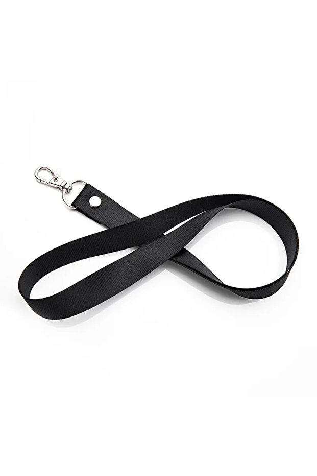 Black 1PCS Pure Color Lanyards Thicken Safety Hanging Neck Strap Lanyard for Mobile Phone ID Name Ba
