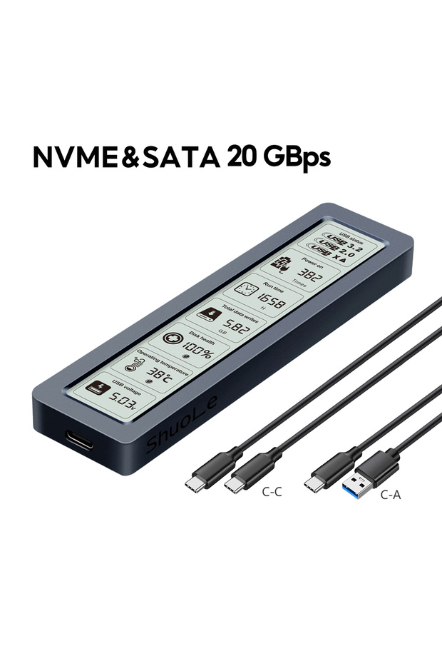 علبة SSD ذكية بواجهة USB 3.2 Gen 2 بسرعة 10 جيجابت في الثانية لـ NVMe SATA 20 جيجابت في الثانية M.2 NVMe SATA SSD