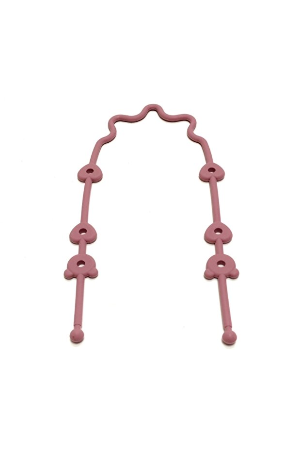 Burgundy Baby Pacifier Chain with Safety Straps Silicone Holder Stroller & Highchair Accessory Drink
