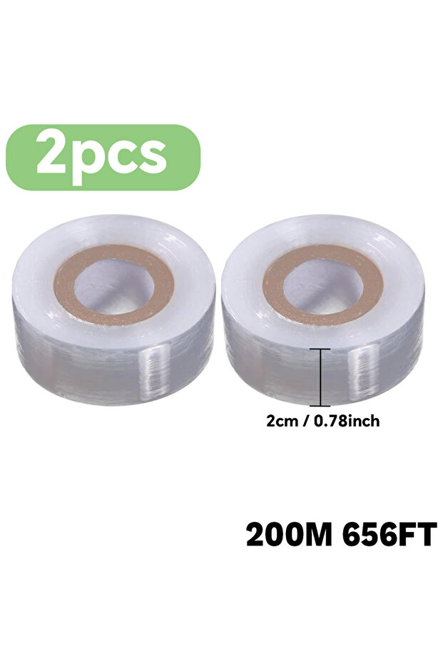 2cmx200mx2pc 200M PE Grafting Tape Film Self-adhesive for Fruit Tree Nursery Plants Seedlings Vine F