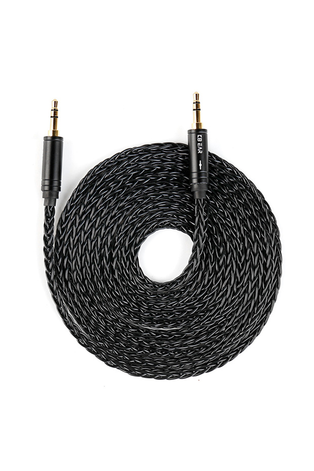 3.5mm to 3.5mm-2M KBEAR AUX08 PLUS 8 Strands OFC Silver Plated HiFi AUX Cable with 3.5MM/2.5MM/4.4MM