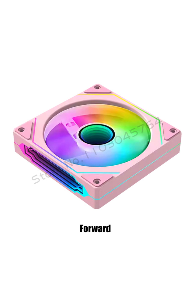 A-RGB Other Forward Blade Computer Case RGB Fan Pink 5V ARGB SYNC, 12cm Mute Silent CPU Cooler Fan 1
