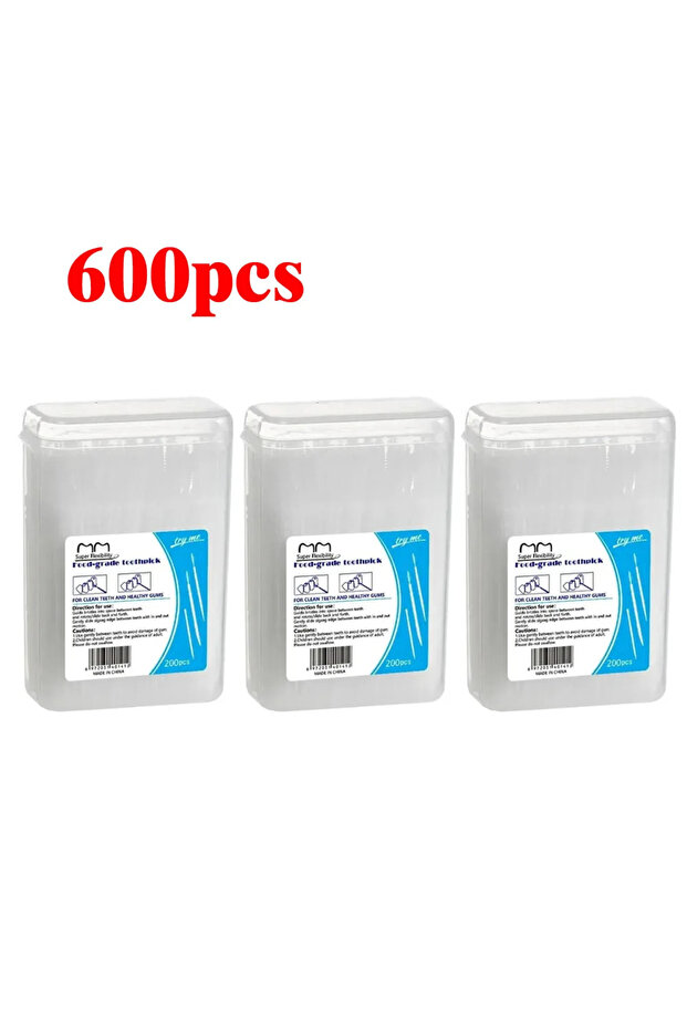 C685-White 600pcs 100/200/400/1000pcs Toothpick Brush Boxed Plastic Toothpick Disposable Household I