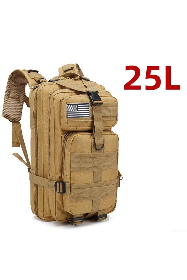 25L (Khaki) 25L/50L 1000D Nylon Waterproof Trekking Fishing Hunting Bag Backpack Outdoor Rucksacks T