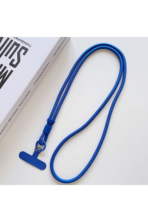 B5KLYBlue Personalize Trend Solid Color Mobile Phone Lanyard Diagonal Span Long Rope Shoulder Strap
