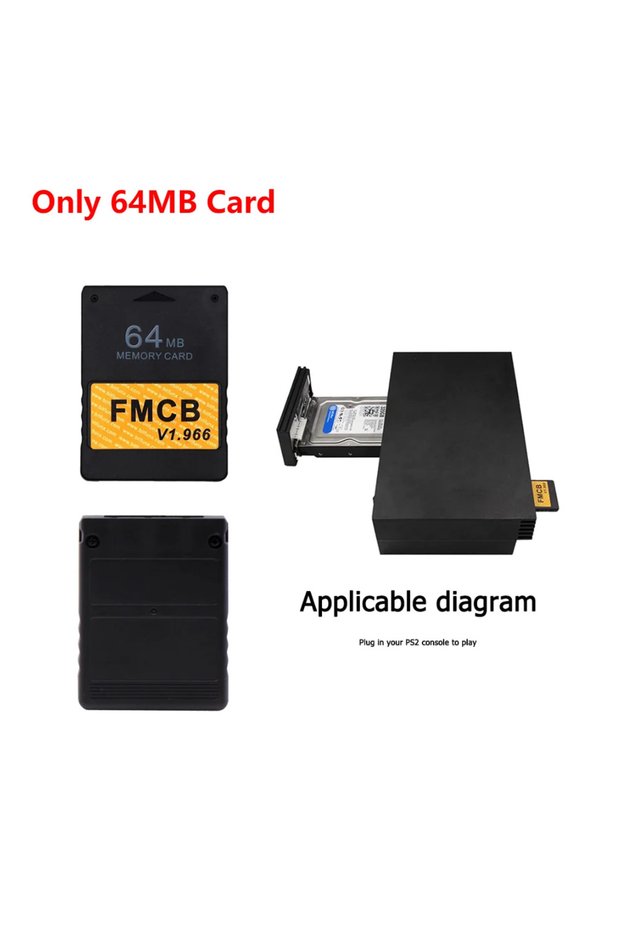 Only 64MB Card SATA Interface Network Card Adapter w/Free McBoot V1.966 FMCB Memory Card f