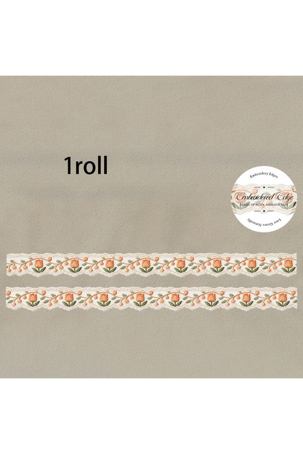 S30826-4 Mr.Paper 200cm/Roll Embroidered Edge Series Simulation Embroidery Die-Cut Tape DIY Journal