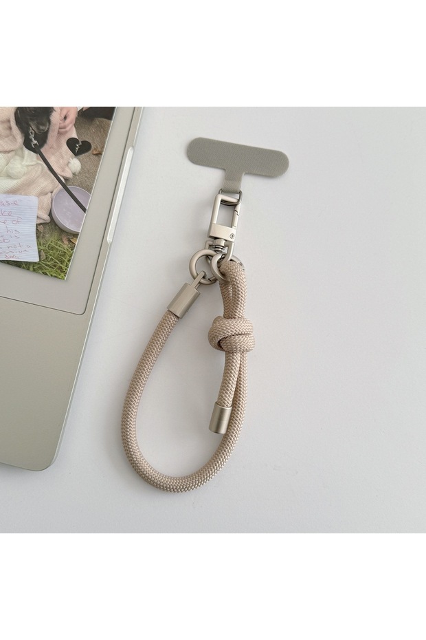 Polyester / Nylon Silver / Gray Adjustable Personalized Mobile Phone Lanyard, Wrist Short Rope, Univ