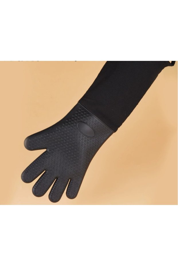 50cm Extra Long Professional Silicone Oven Mitts Gloves with Quilted Liner Durable Heat Resistant Gr
