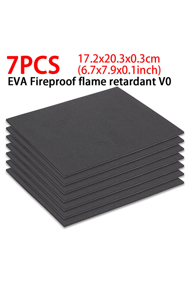 7PCs Flame retardant Flame Retardant Adhesive V0/EVA Foam Battery Insulator 203*172*3mm Anti-collisi
