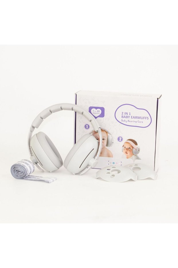 2 in 1 Gray Baby Ear Protection for Babies and Toddlers Noise Reduction Earmuffs Baby Headphones Aga