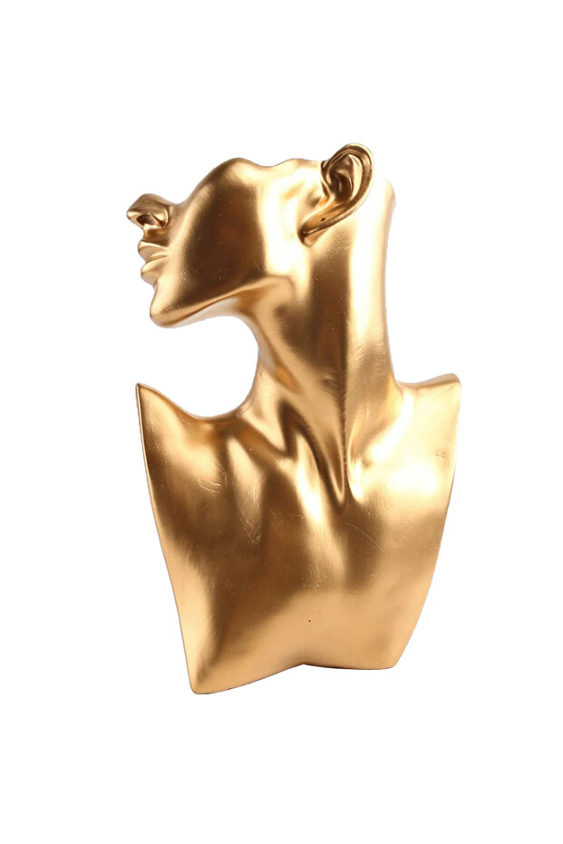 Gold Resin Jewelry Pendant Necklace Mannequin Display Bust for Earring Holder Display Window Display
