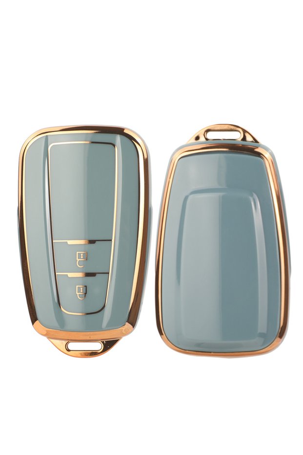GRAY jingyuqin 2 Button TPU Car Key Case Full Cover Shell For Toyota Prius Camry Corolla CHR C-HR RA