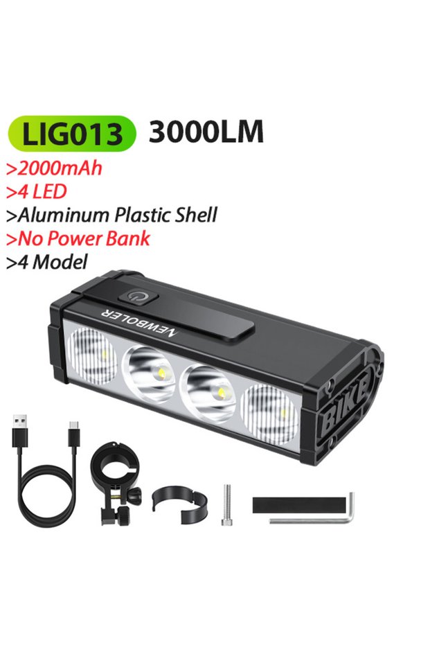 LIG013-2000 10000mAh Bicycle Light 17 LED Front Double Bracket Power Bank MTB Mountain Bicycle Lamp