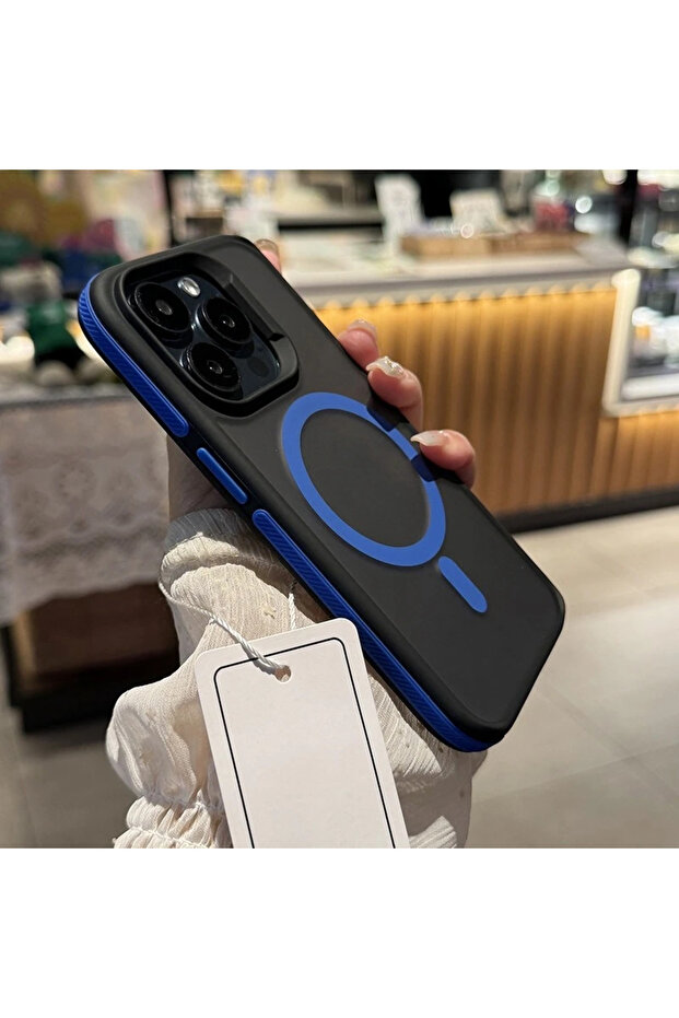 غلاف هاتف حماية فاخر غير لامع باللون الأزرق لهاتف iPhone 14 Pro Max، متوافق مع هواتف iPhone 16 و15 و14 و11 و12 و13 Pro Max Plus من ماجسا