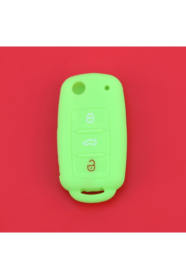 Luminous green Silicone key fob skin cover case for VW POLO Golf 4 MK5 6 Jetta Bora Beetle Tiguan P