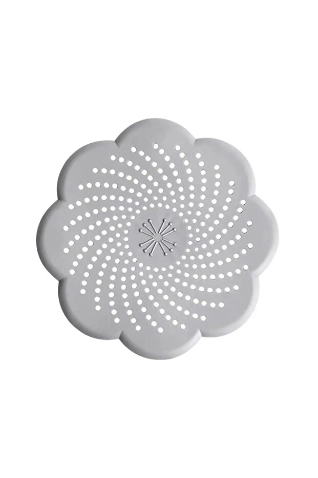 1Pcs grey Flower Shape Silicone Floor Drain Cover Mesh Sink Strainer Anti-blocking Hair Clean Up Was