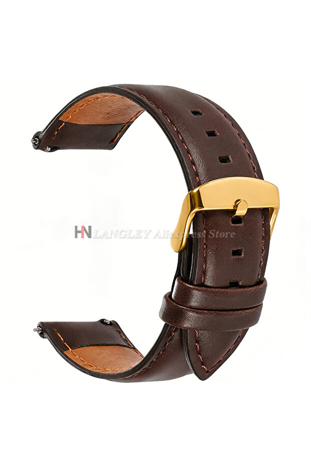 18mm Dark Brown-Gold Quick Release Genuine Cowhide Leather Watchband Strap 18mm 20mm 22mm for DW for