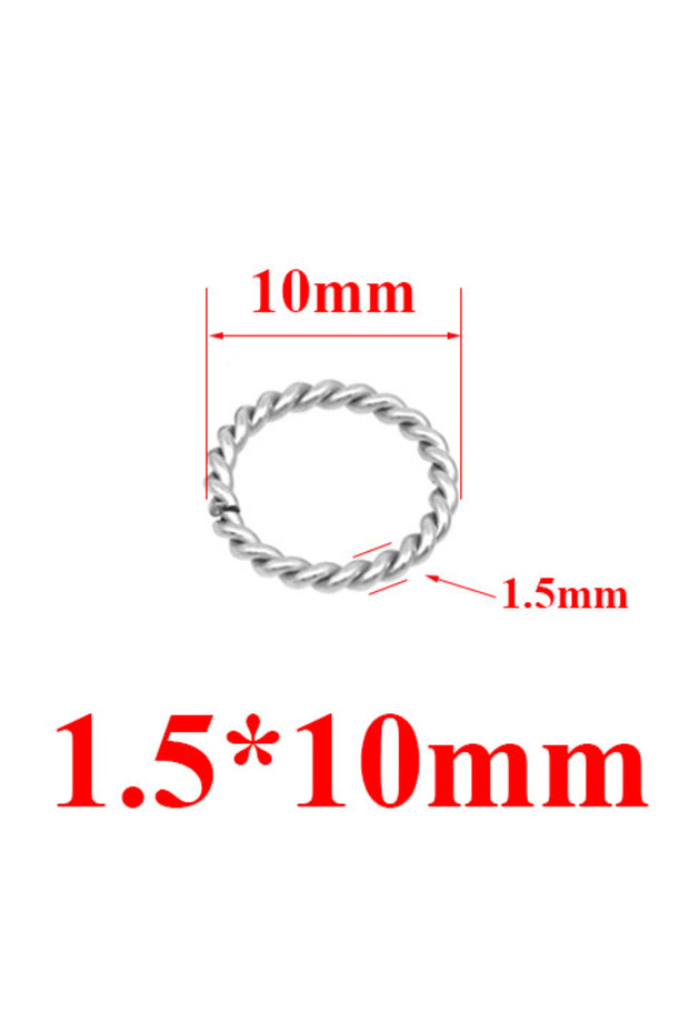 1.5x10mm 50Pcs Stainless Steel Spiral Open Jump Rings Split Rings Connectors for Jewelry Making Neck