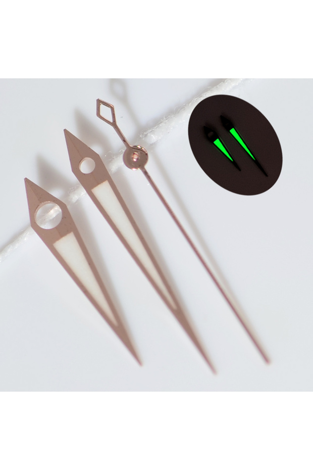 ROSE GREEN Polished NH35 Hands 10*14*15mm Dauphine Aiguille Cocktail Watch Accessories Needles Watch