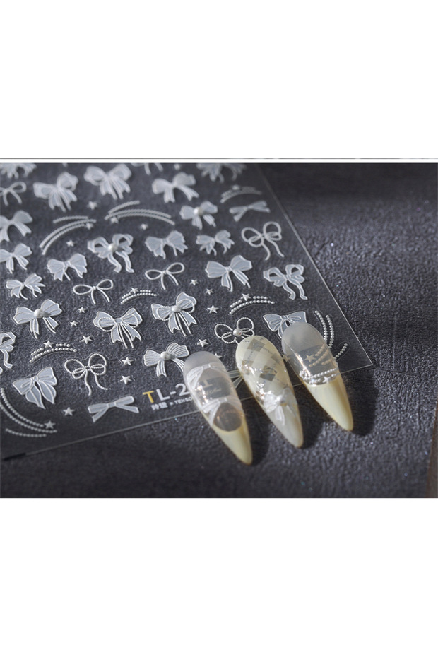 1pcs 1pcs Crystal Diamond Nail Stickers 5D Laser Bowknot Star Moon Pearl Totem Heart 3D Adhesive Jap