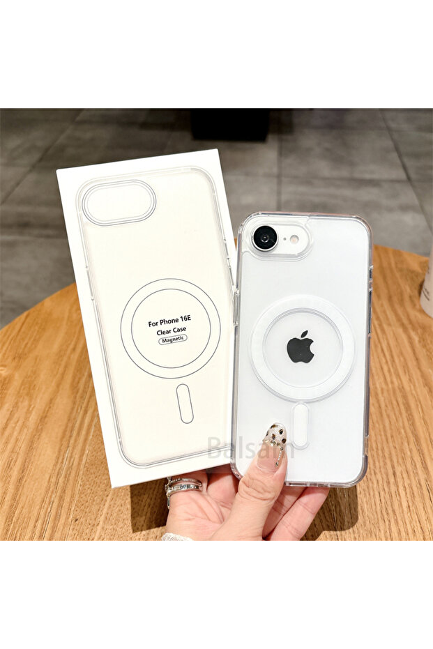 جراب Magsafe الأكريليكي الشفاف لهاتف iPhone 8 Plus مع حزمة لهاتف iPhone 16E 16 14 15 13 12 Mini 11 Pro