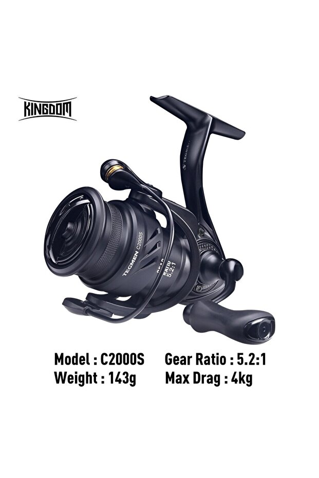 KINGDOM C2000S Kingdom Tegmen 5.2:1 6.2:1 143g Spinning Fishing Reels High Speed Gear Ratio Light Ca