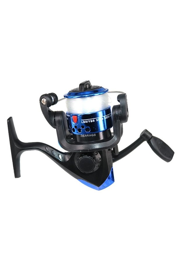 Blue Spinning Fishing Reels 5.2:1 Wheel Plastics Ice Fishing Reel for Lure with Line Vessel Bait Cas