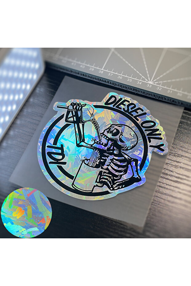 11.8x12cm HT-DIE 1PC DIESEL ONLY Car Stickers Waterproof for DIY Motorcycle Auto Fuel Tank Cap Skele